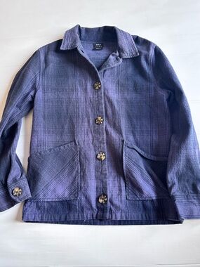 RVCA Blue Plaid Button Up Shirt Small Slim Fit Gift for Her